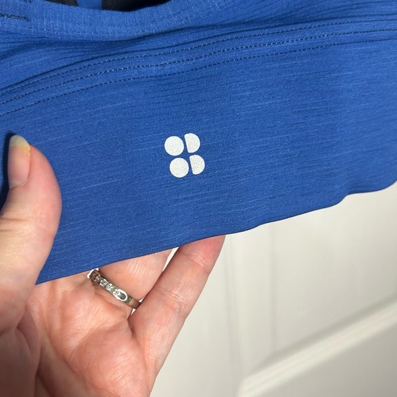 Sweaty Betty Womens Super Sculpt Blue Sports Bra Size Large Athletic Gym Workout - Picture 5 of 9
